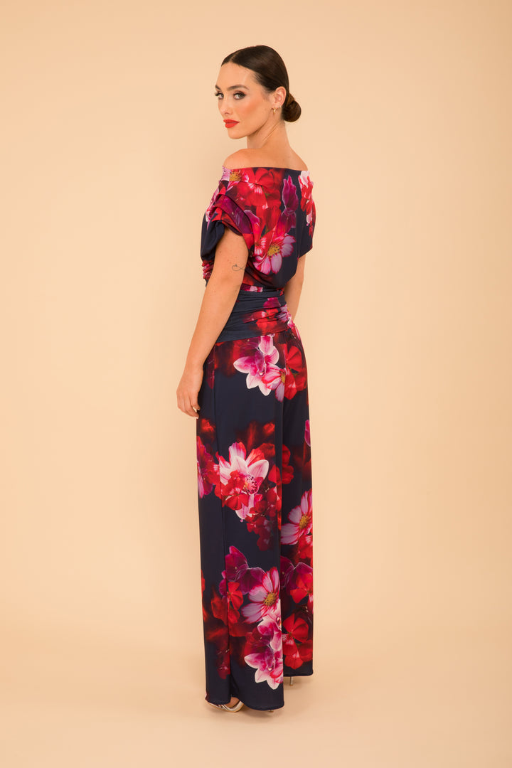 Carbon jumpsuit in navy &amp; red floral - sample sale