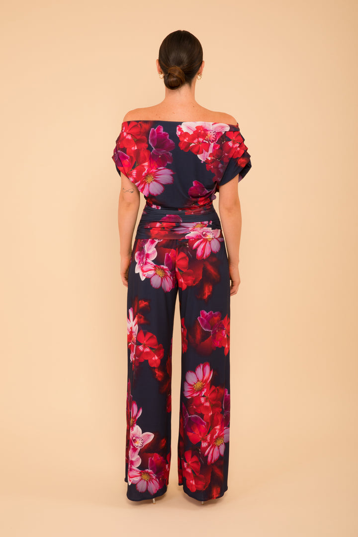 Carbon jumpsuit in navy &amp; red floral - sample sale