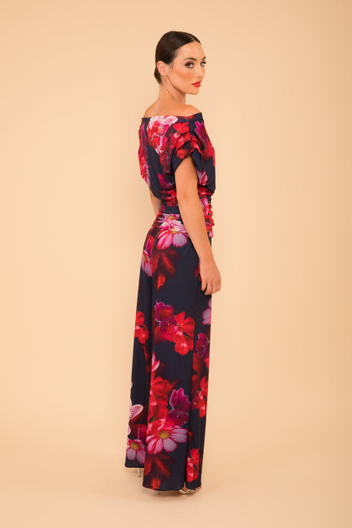 Carbon jumpsuit in navy &amp; red floral - sample sale