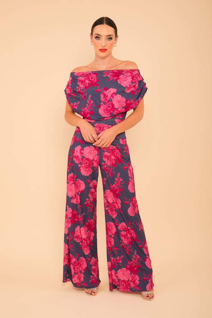 Carbon jumpsuit in navy &amp; pink floral - sample sale