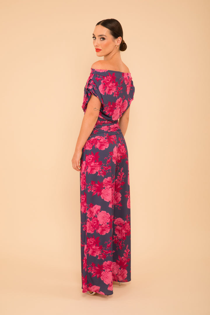 Carbon jumpsuit in navy &amp; pink floral - sample sale