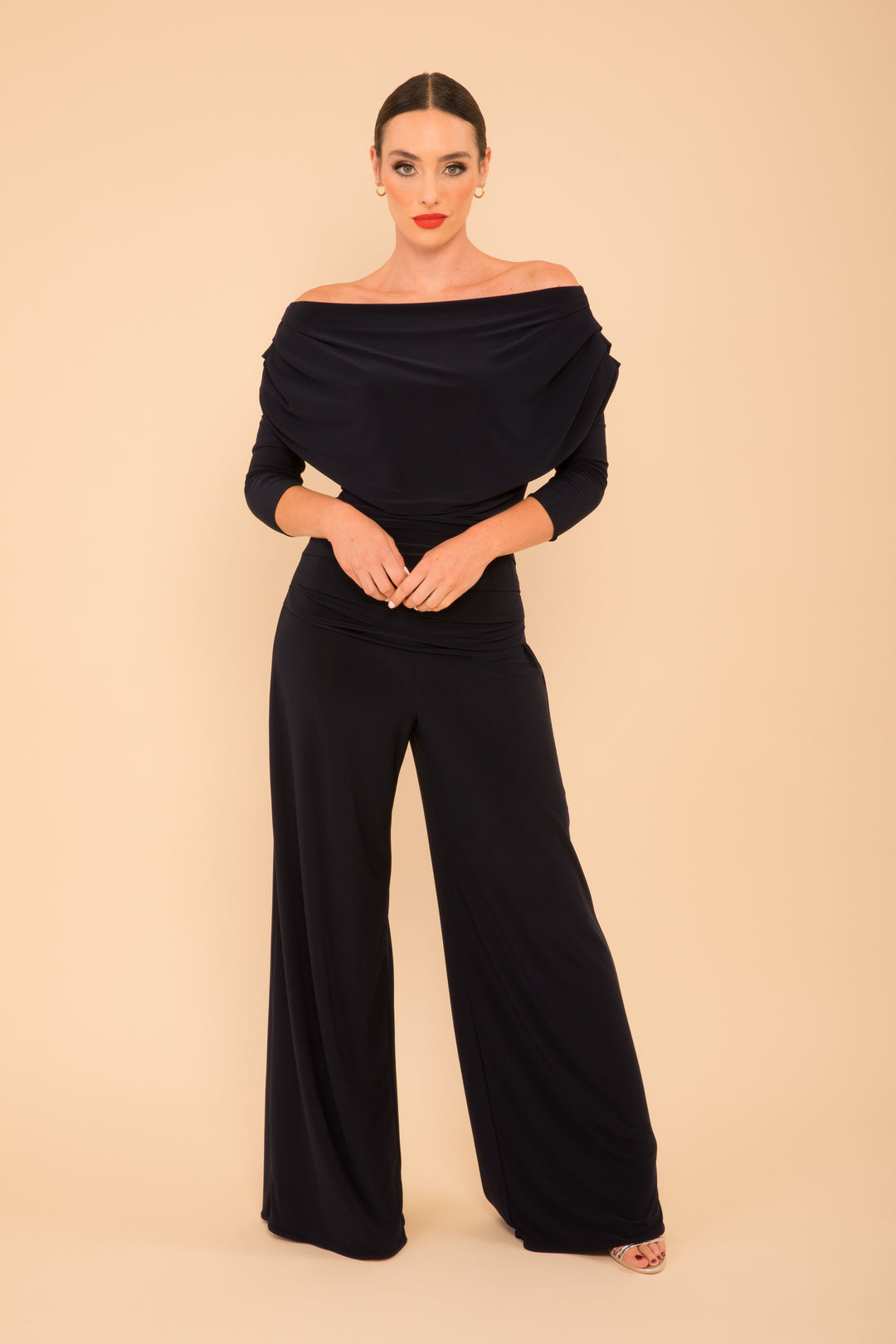 CARBON Jersey Jumpsuit with sleeve Navy Atom Label