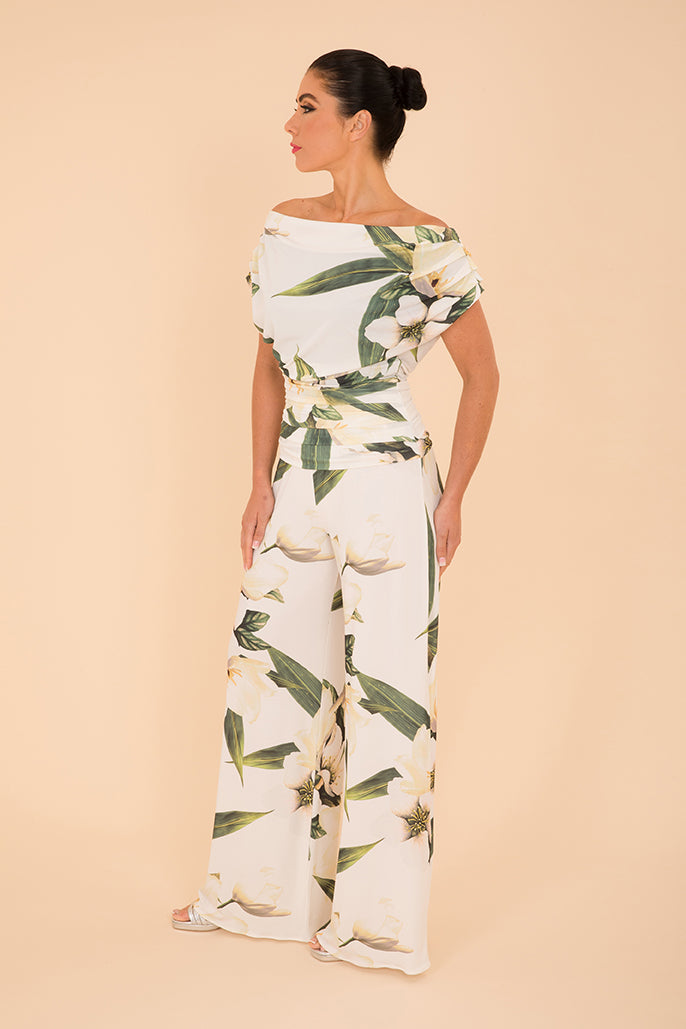 Carbon jumpsuit in ivory floral