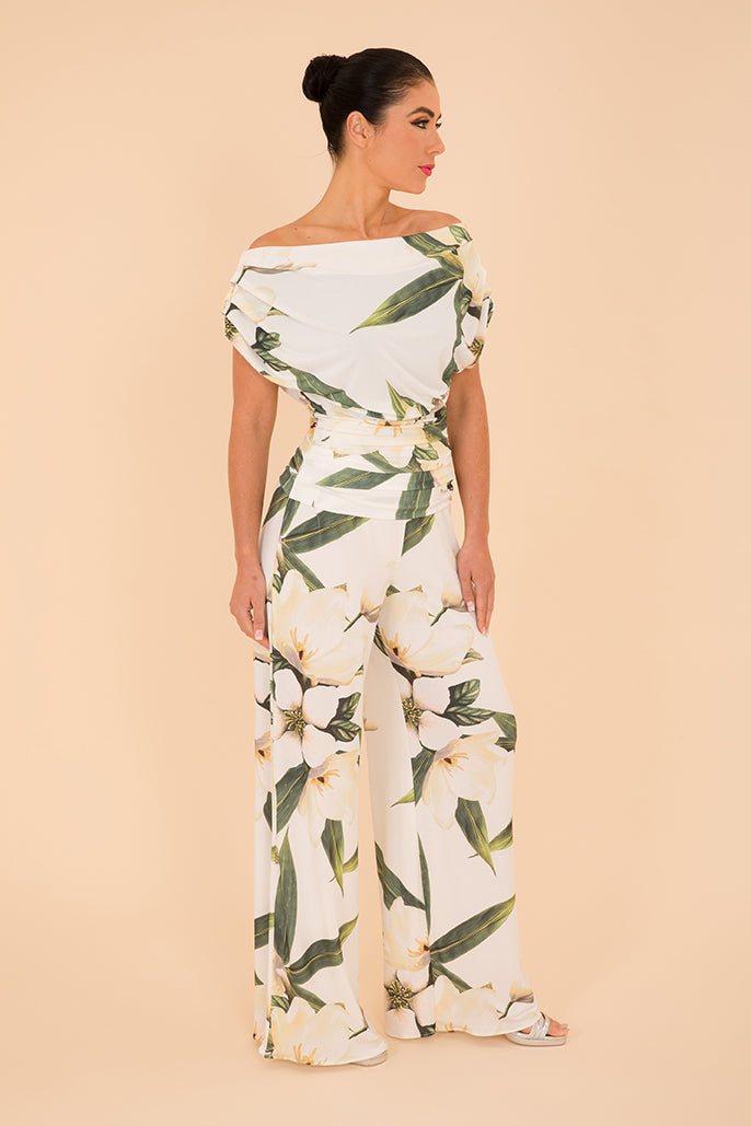 Carbon jumpsuit in ivory floral