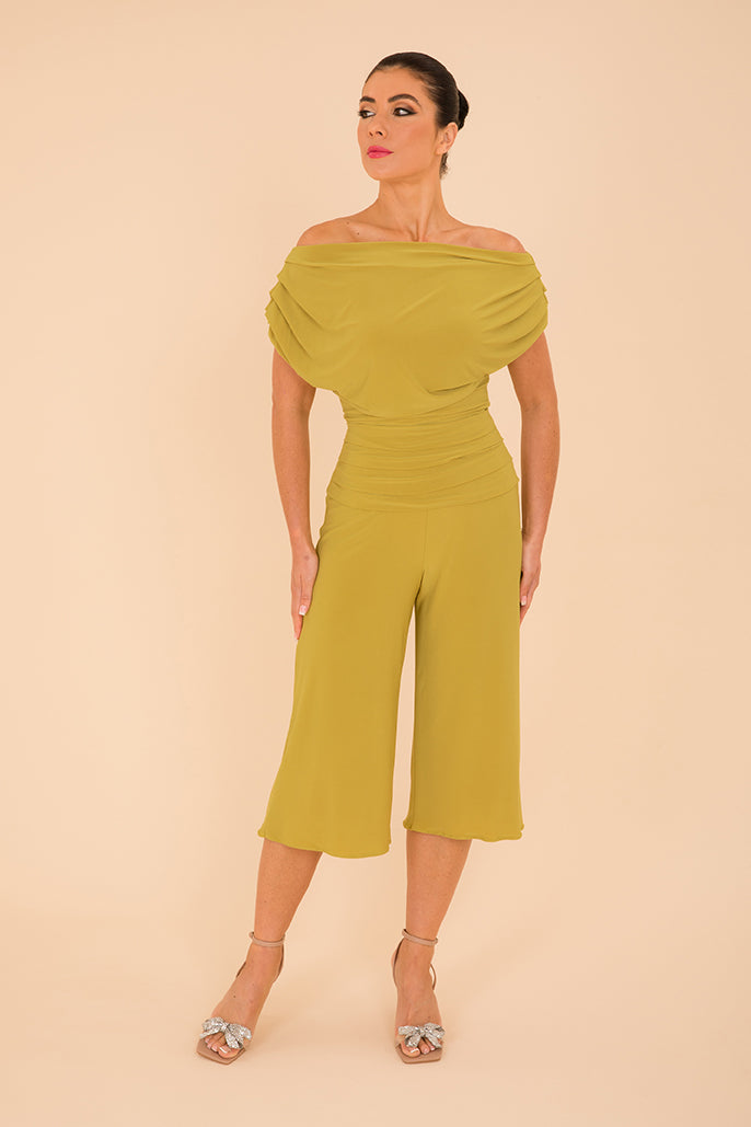 ATOM LABEL carbon culotte jumpsuit in lime