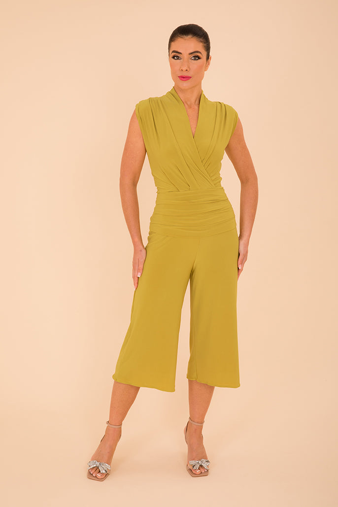 ATOM LABEL uranium culotte jumpsuit in lime