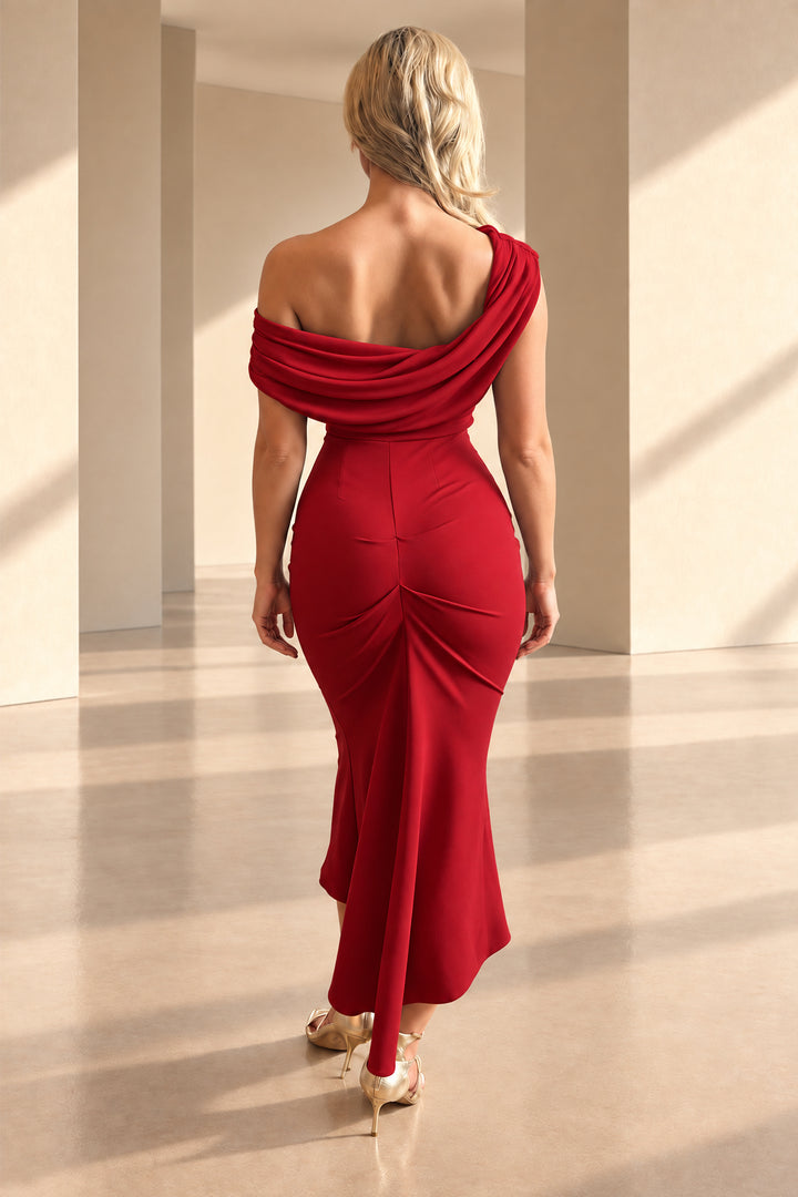 Mercury midi dress in red