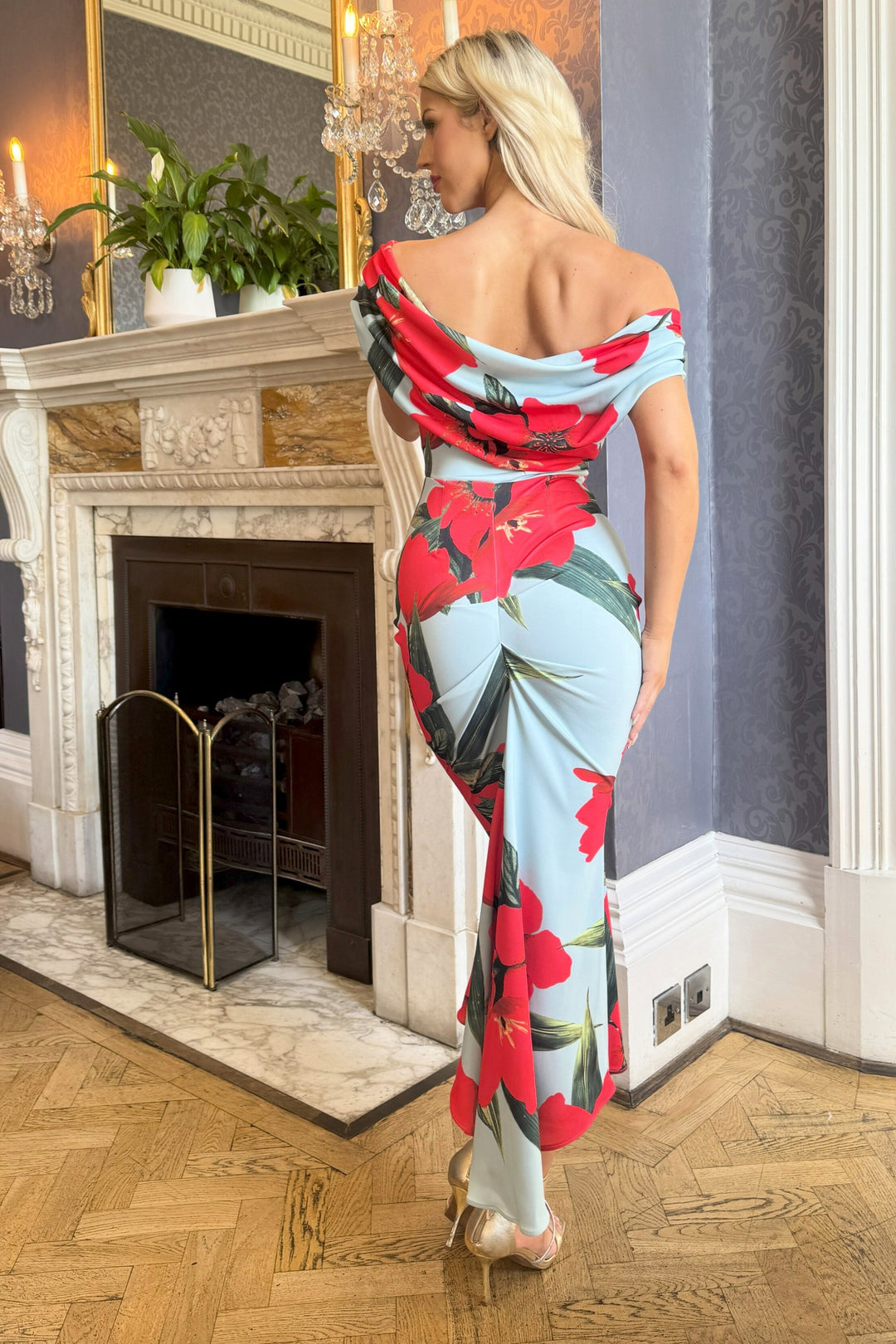 SS26 Mercury midi dress in sage poppy print