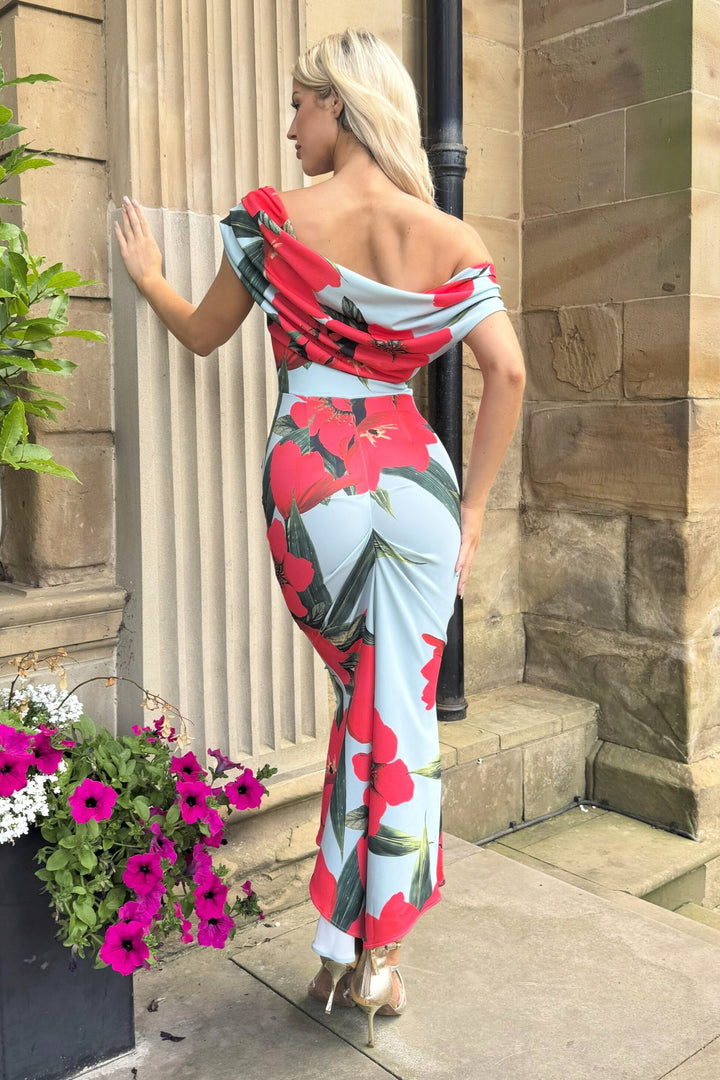 SS26 Mercury midi dress in sage poppy print