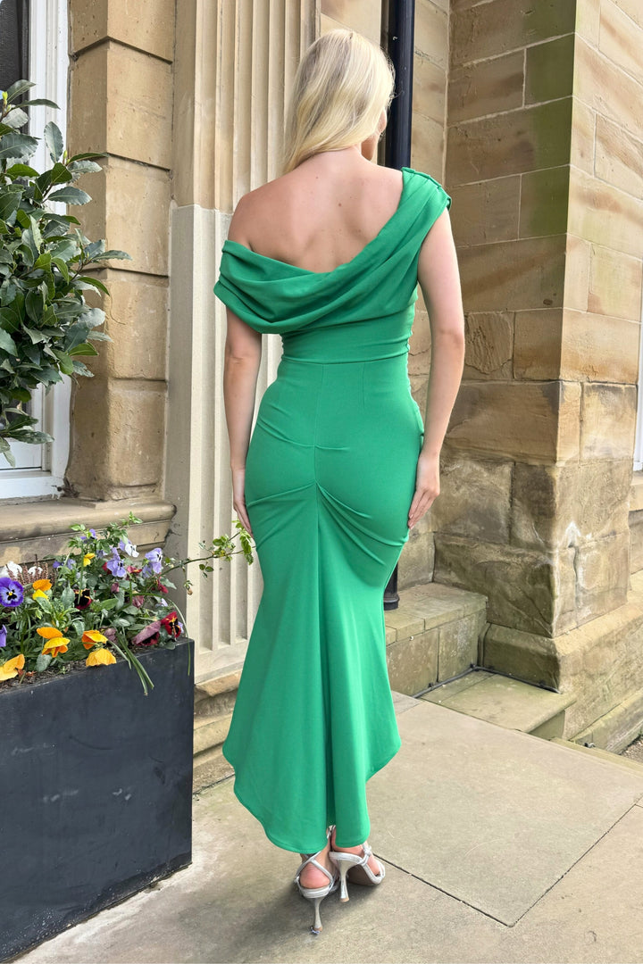Mercury midi dress in emerald green
