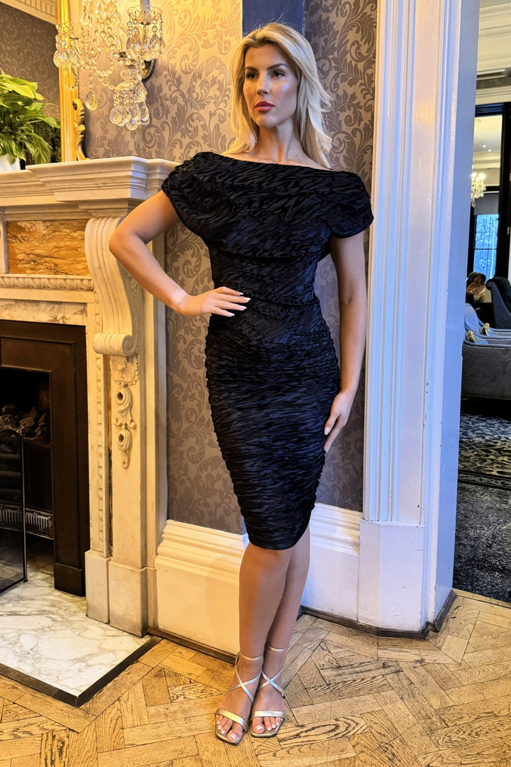 Oxygen dress in velvet zebra T3