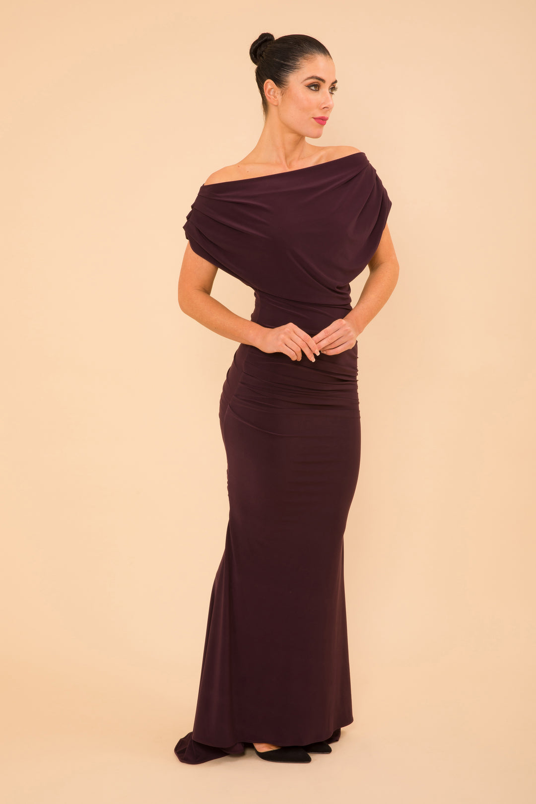 Platinum gown in blackcurrant