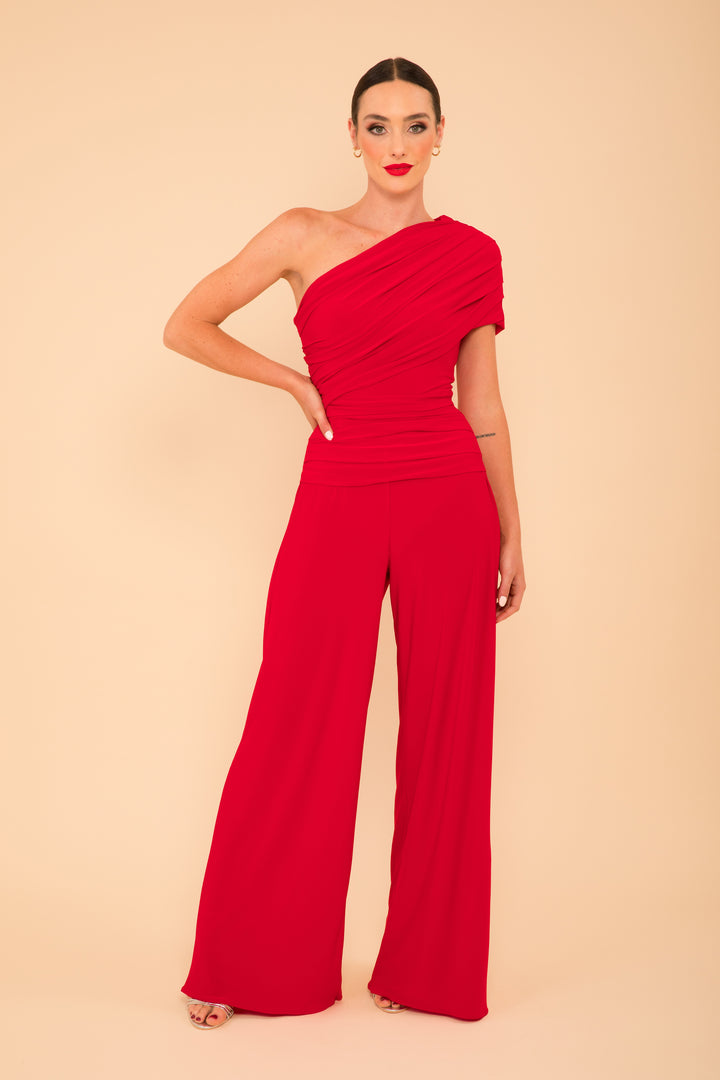 Rhodium jumpsuit in red