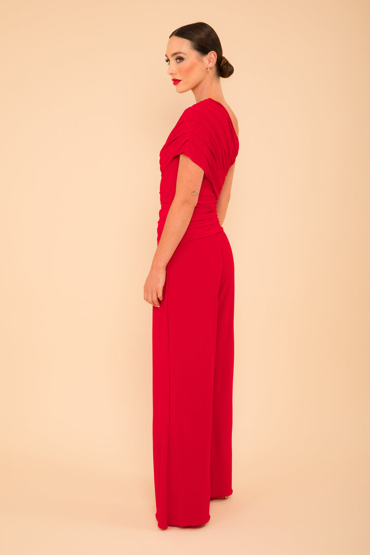 Rhodium jumpsuit in red
