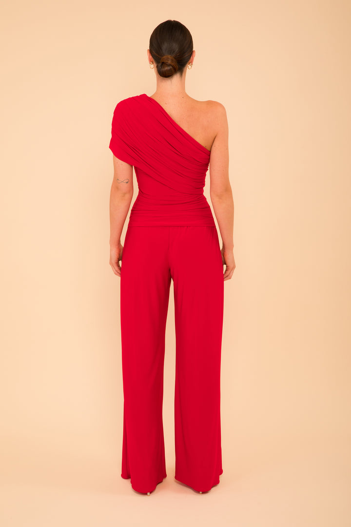 Rhodium jumpsuit in red