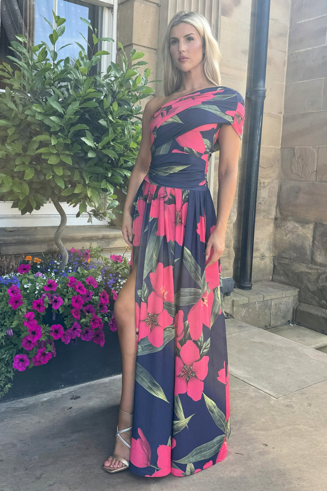 SS26 Rhenium maxi in fuchsia lily print