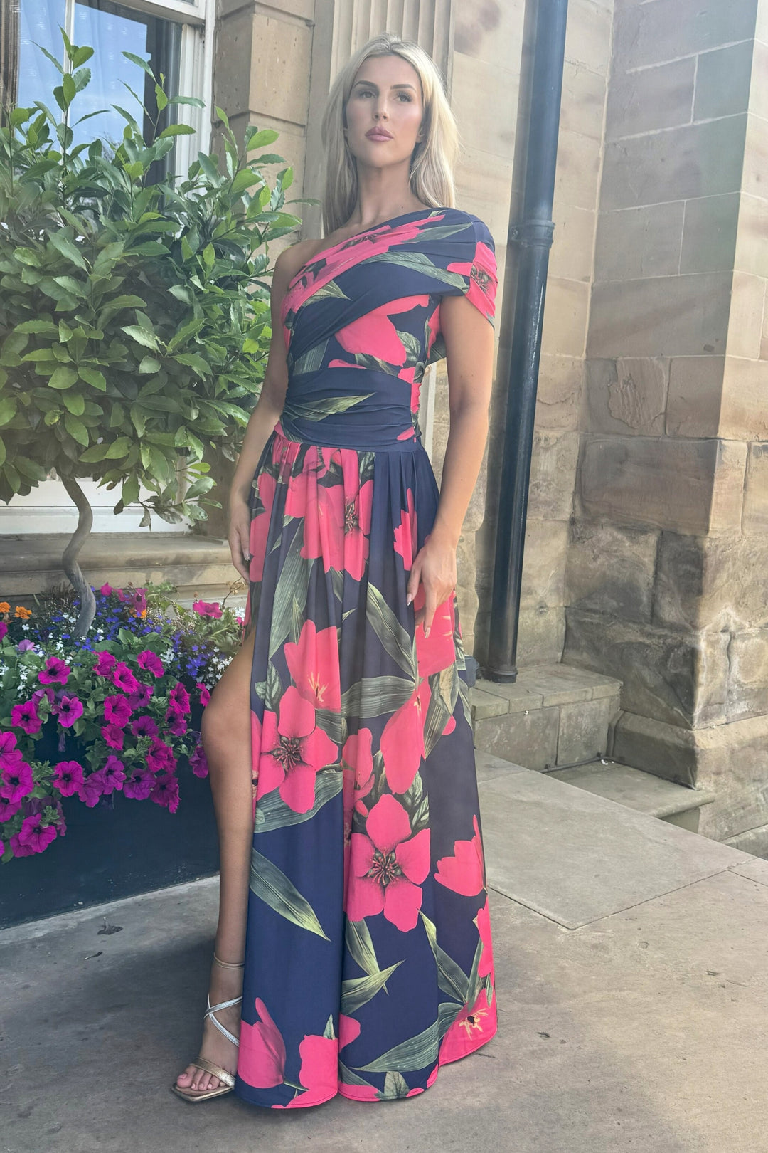 SS26 Rhenium maxi in fuchsia lily print
