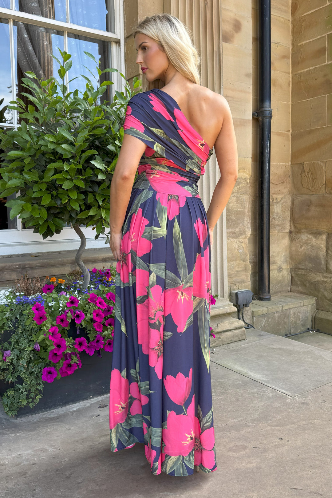 SS26 Rhenium maxi in fuchsia lily print