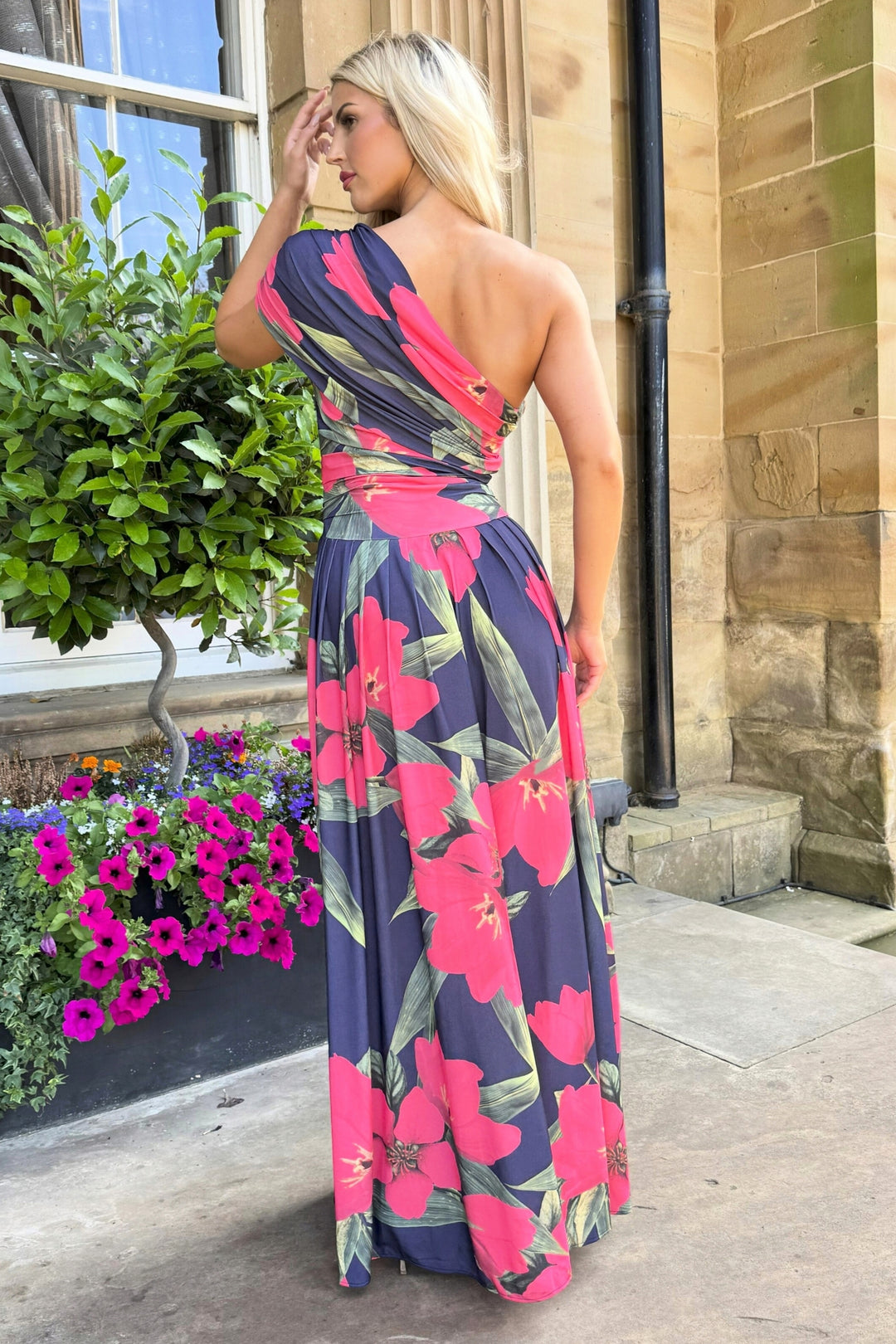 SS26 Rhenium maxi in fuchsia lily print