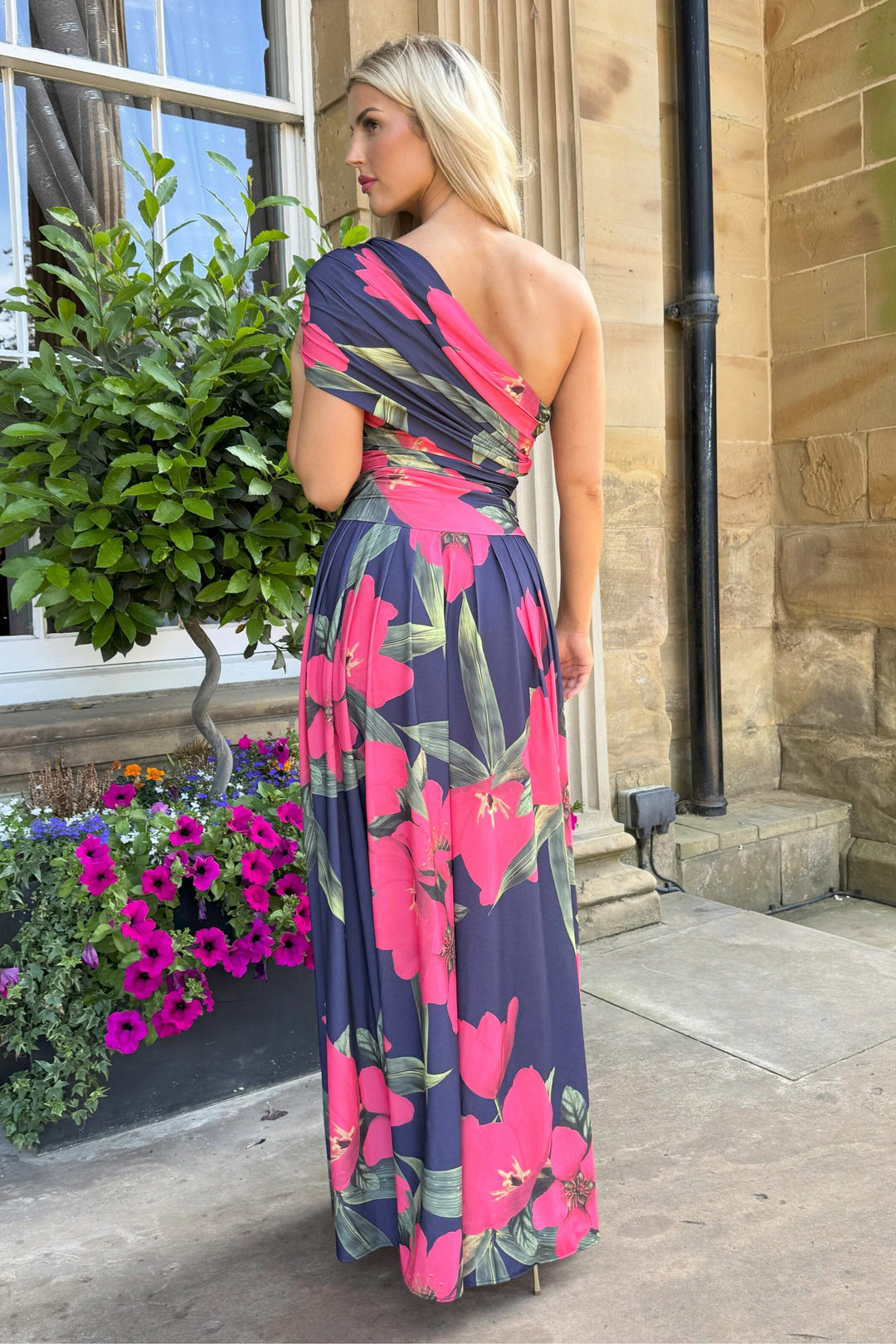 SS26 Rhenium maxi in fuchsia lily print