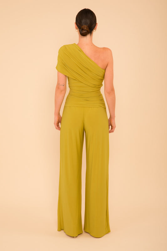 Rhodium jumpsuit in lime