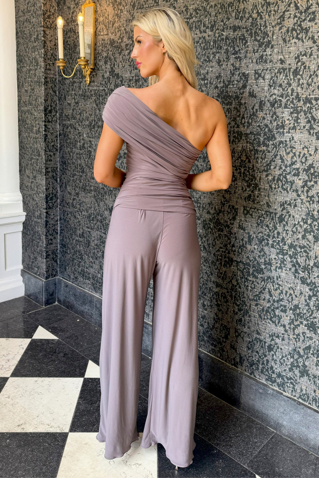 SS26 Rhodium jumpsuit in grey taupe T2