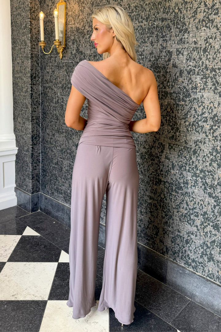 SS26 Rhodium jumpsuit in grey taupe T2