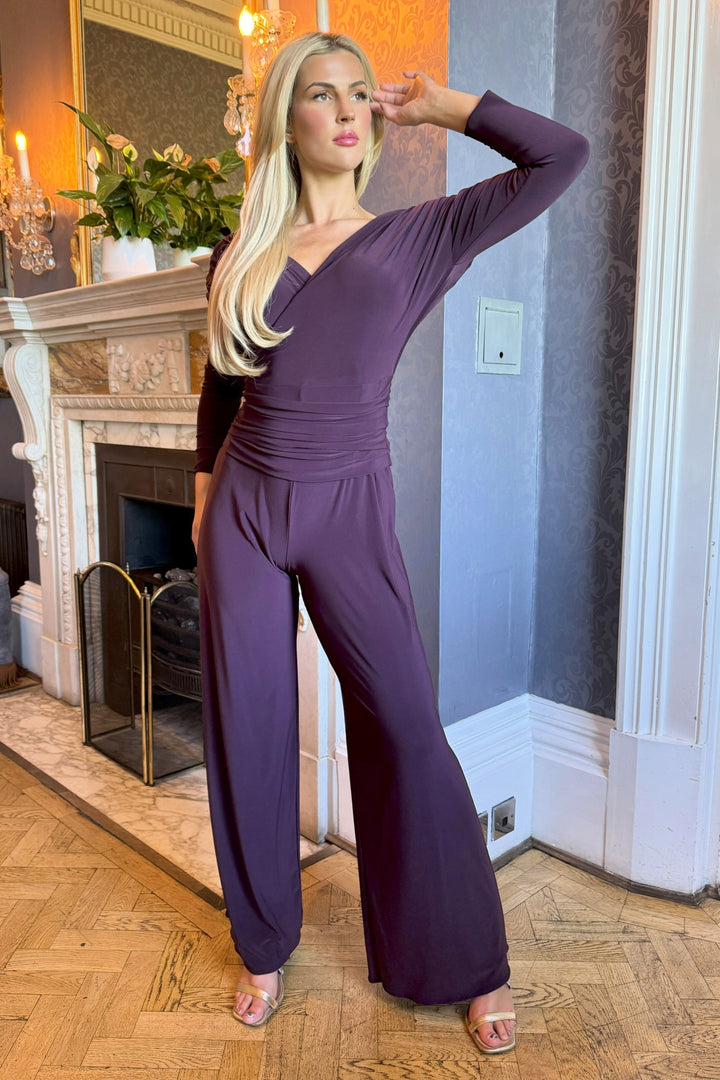 Valencia jumpsuit in blackcurrant