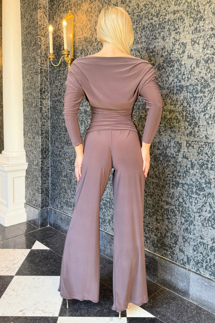 Valencia jumpsuit in chocolate