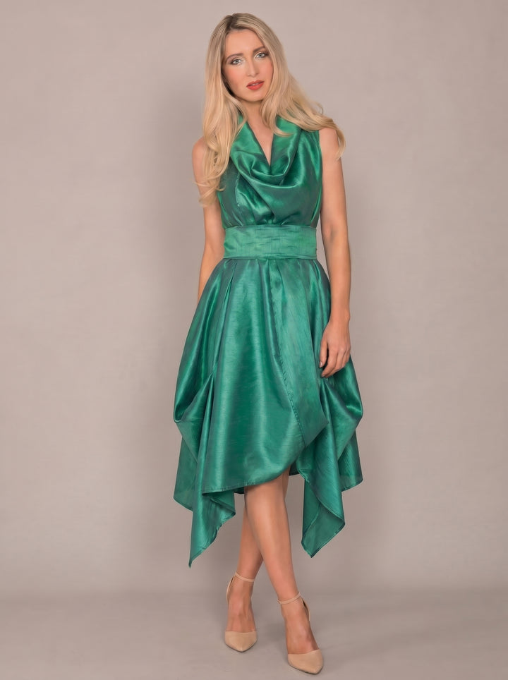 Jolaby Wrap Ruched Dress Apple Green