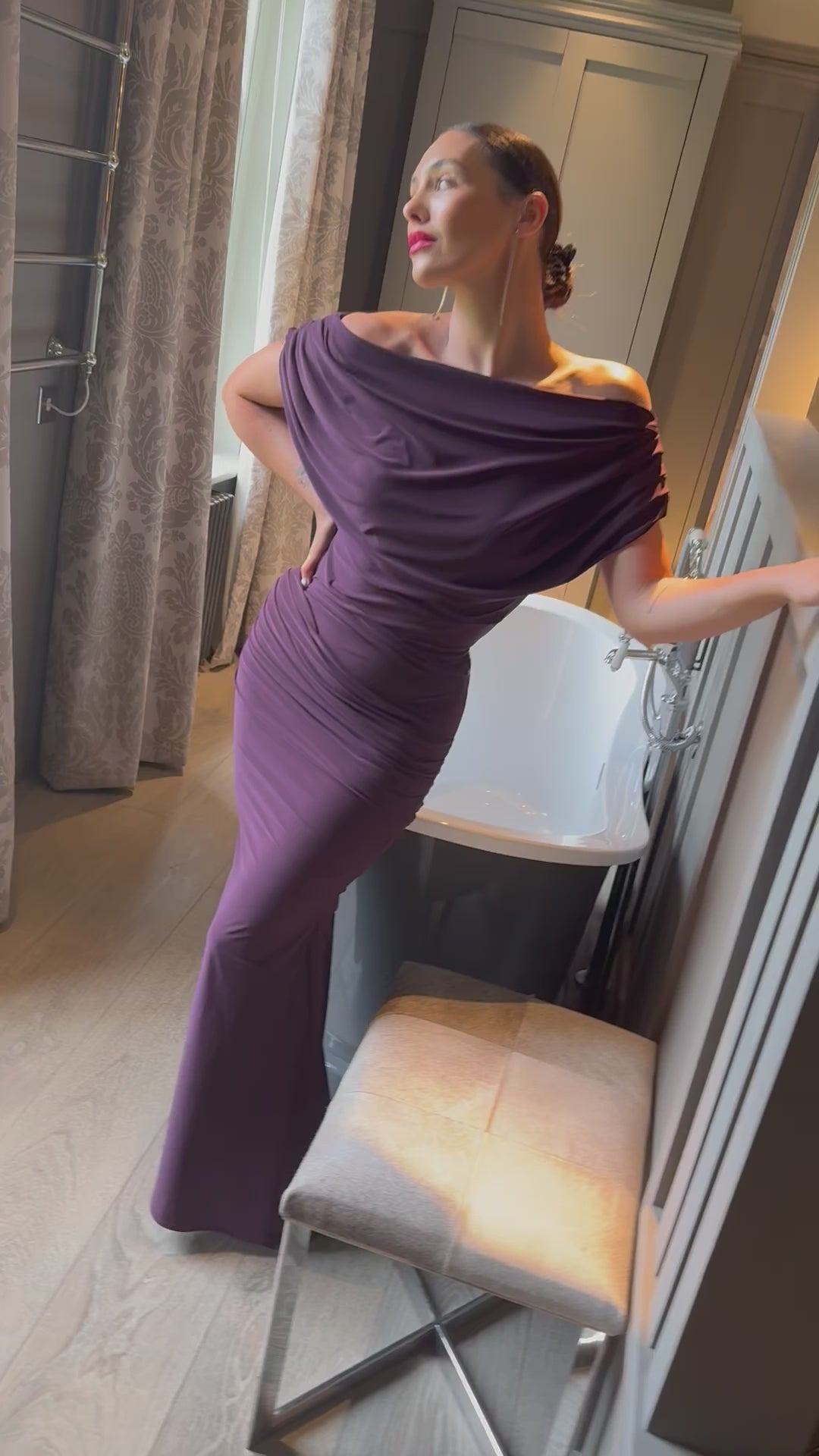 Platinum gown in blackcurrant