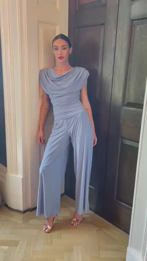 Carbon jumpsuit in powder blue