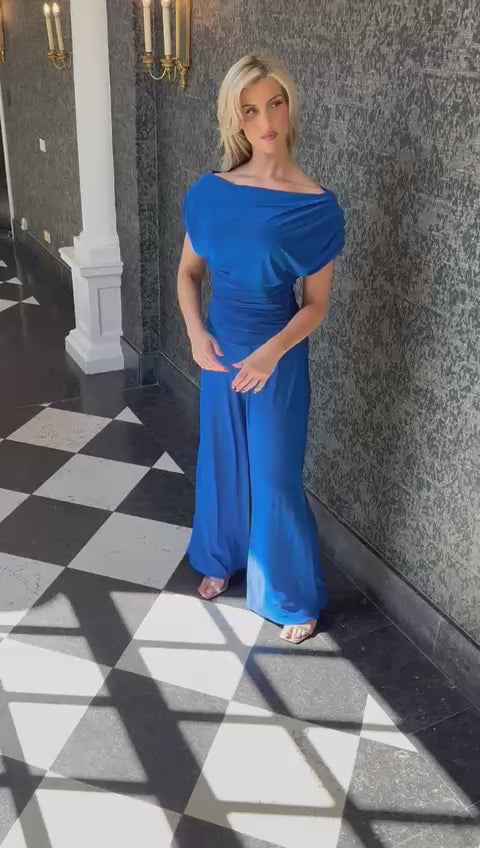 Carbon jumpsuit in cobalt blue T1C