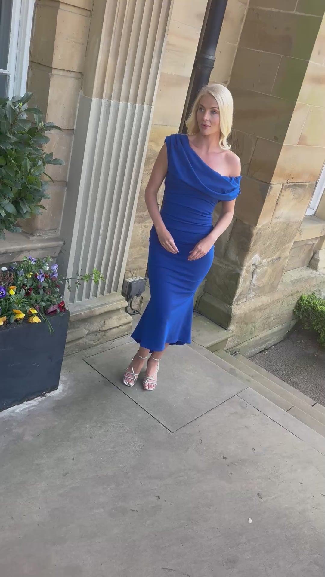 Mercury midi dress in cobalt