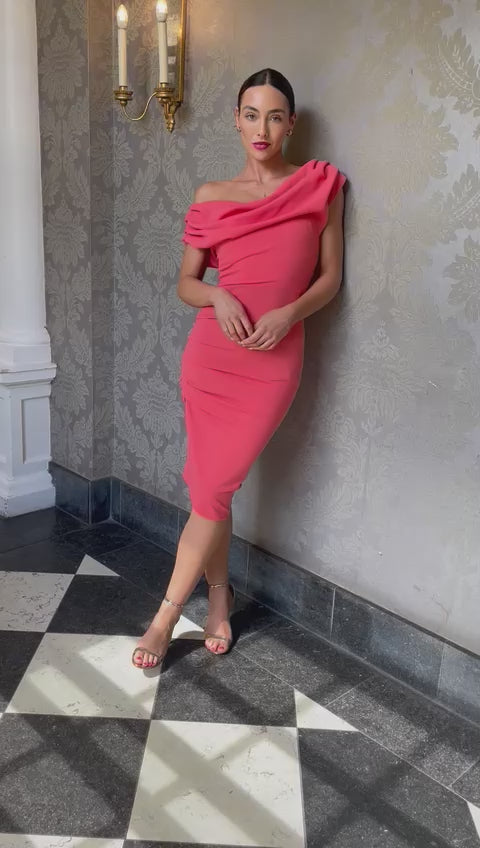 Chromium dress in coral