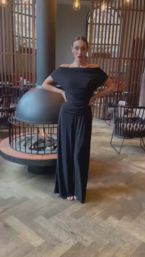 Carbon jumpsuit in black T1