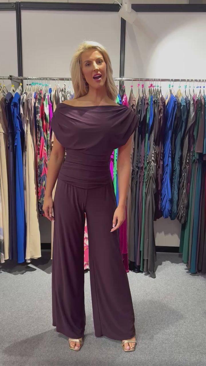 Carbon jumpsuit in blackcurrant T1