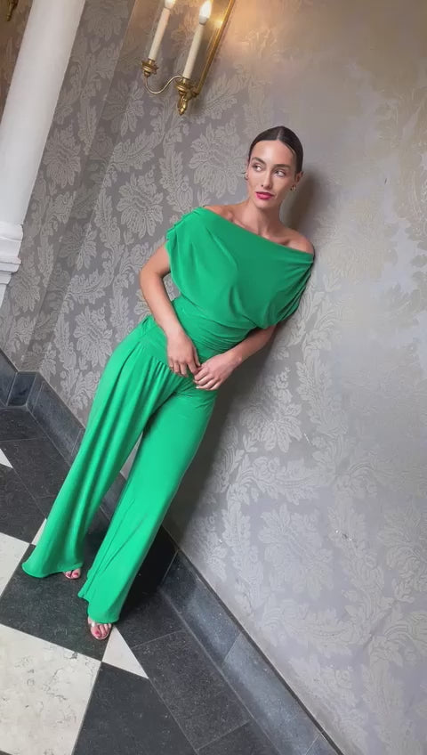 Carbon jumpsuit in emerald green