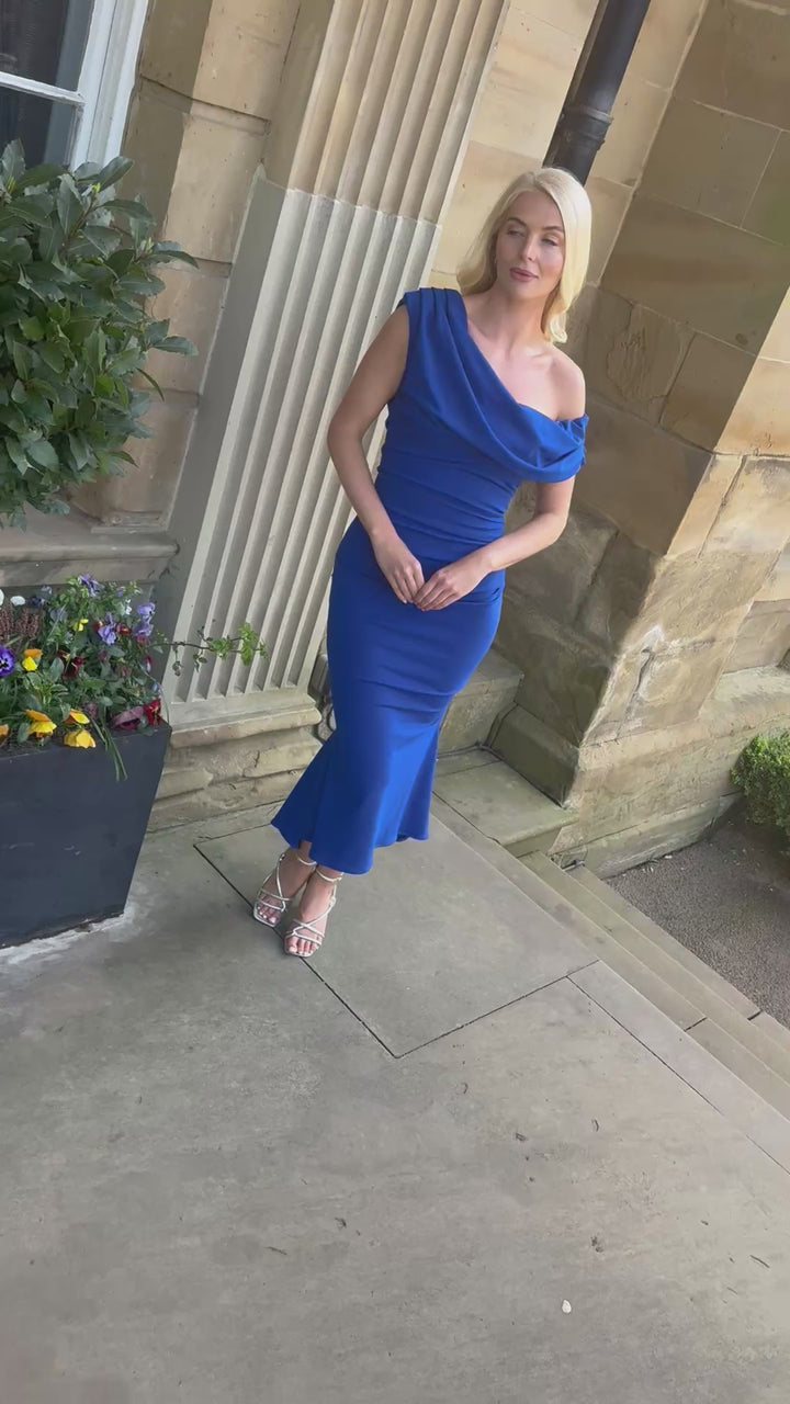 Mercury midi dress in cobalt