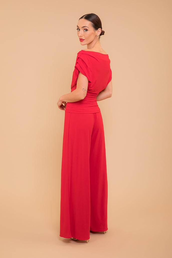 Carbon jumpsuit in red
