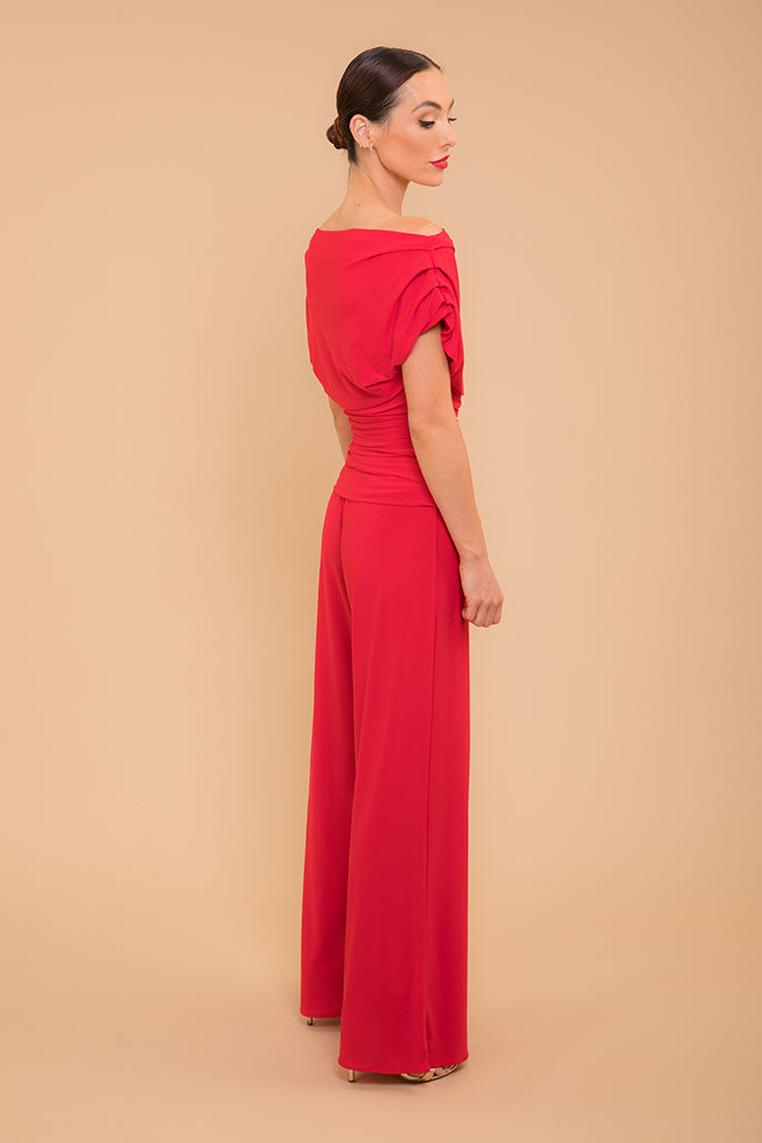 Carbon jumpsuit in red