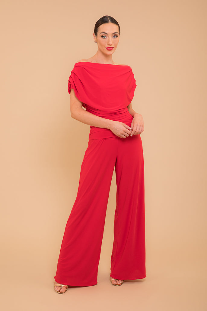 Carbon jumpsuit in red
