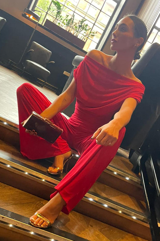 Carbon jumpsuit in red