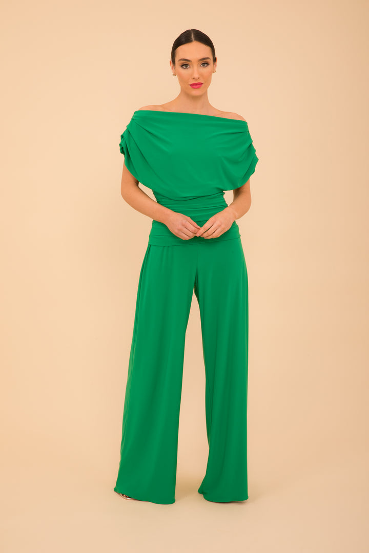 Carbon jumpsuit in emerald green