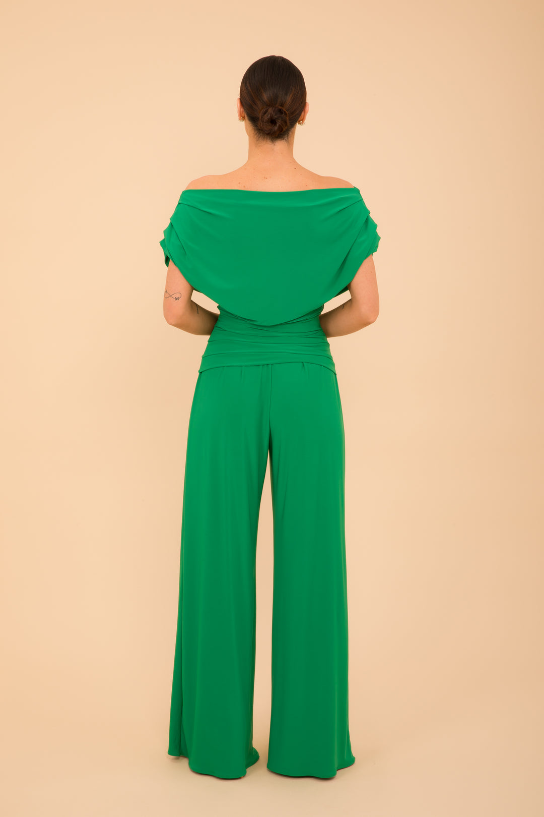 Carbon jumpsuit in emerald green